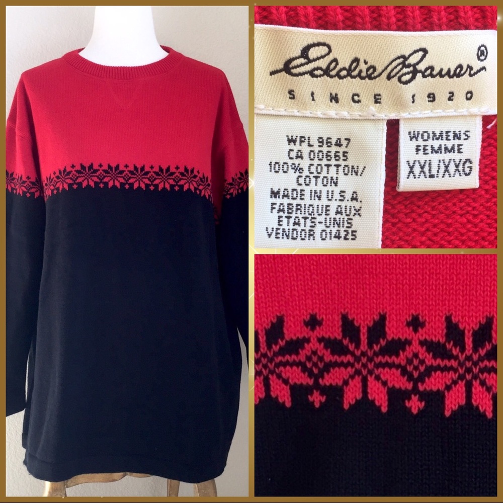 Eddie Bauer winter holiday pullover sweater, XXL